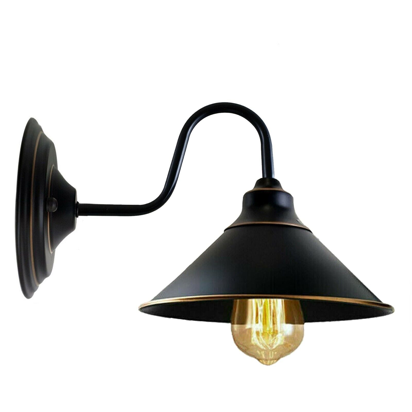 Industrial Vintage Metal  Black Wall Lamp E27 Uk Holder~3771
