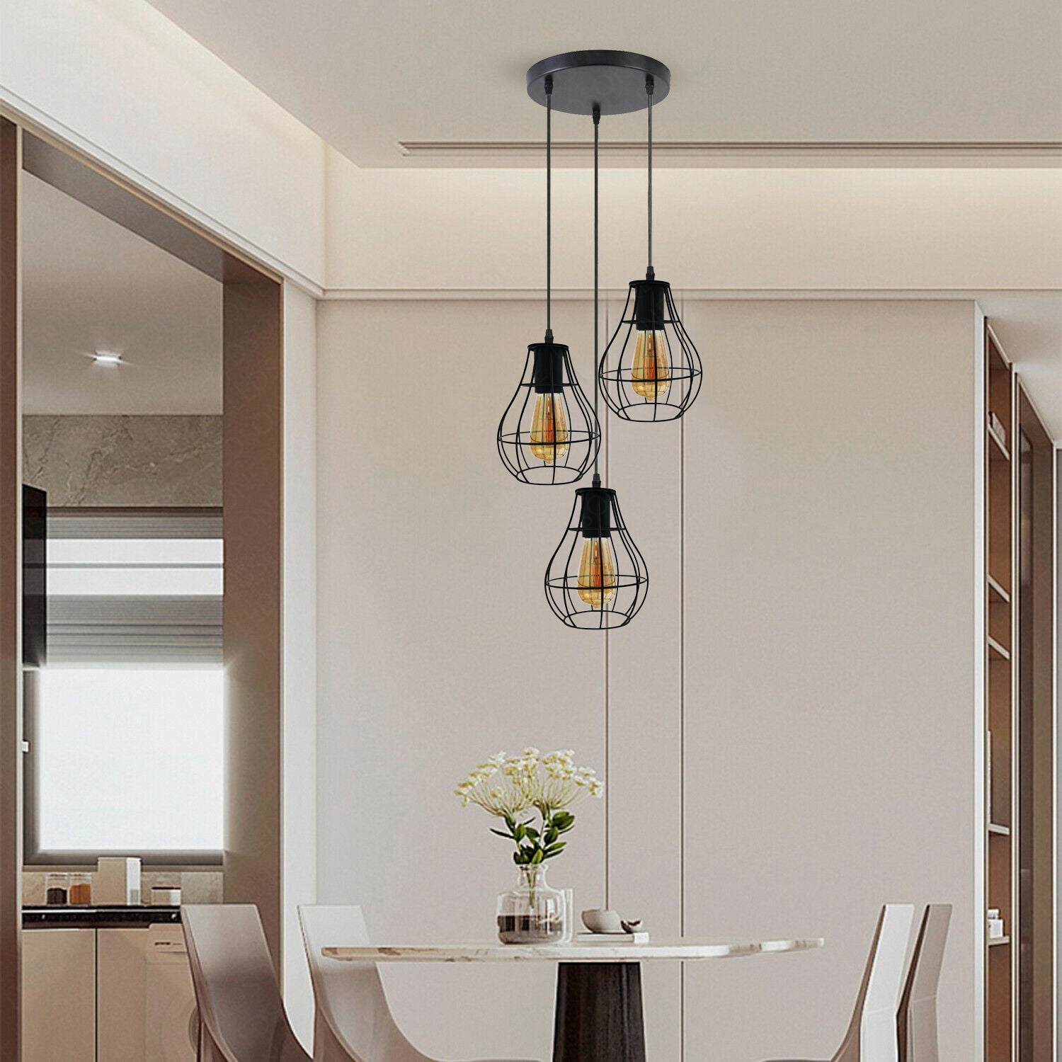 Industrial Vintage Retro Black Metal Ceiling hanging Pendant Light,