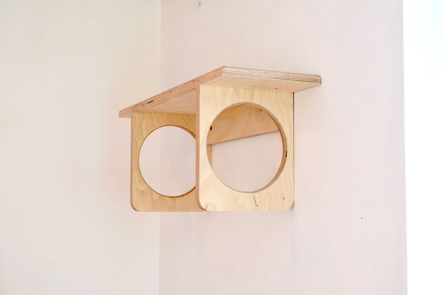 Birch plywood Yoga Matt holder with shelf on-top