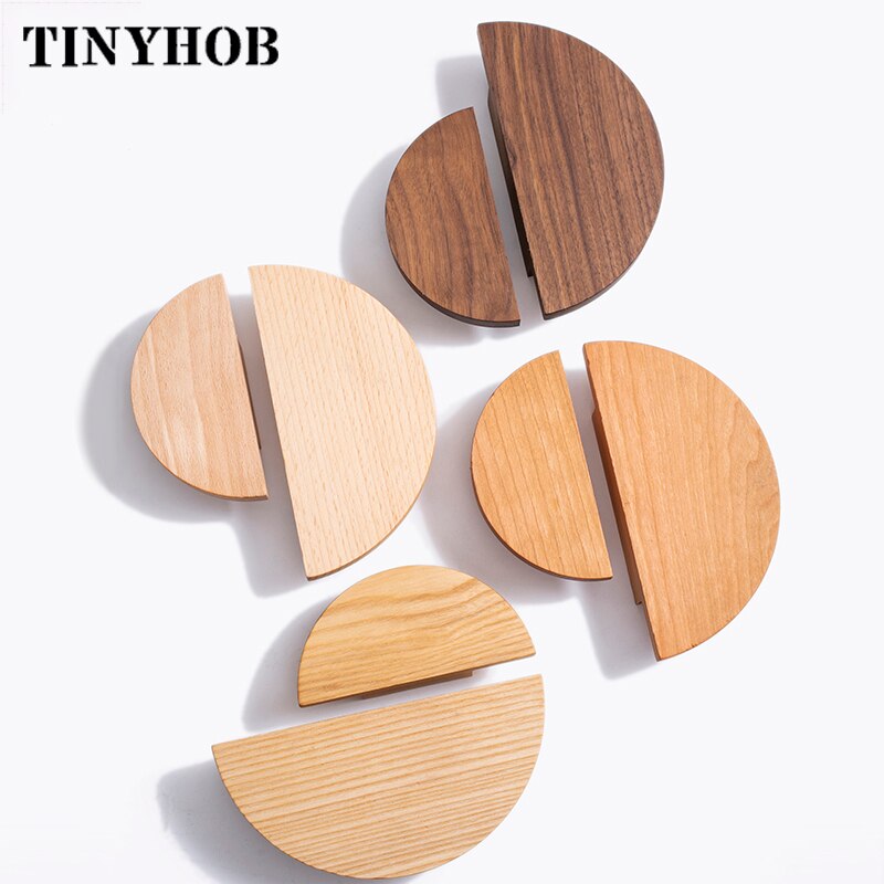 Semicircle Shape Wooden Knob Drawer Pulls