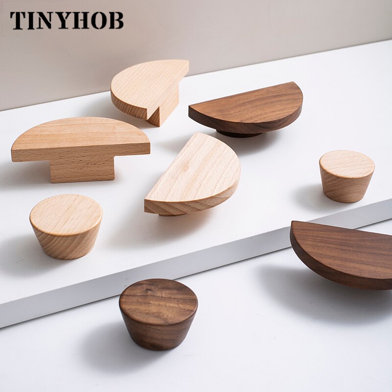 Semicircle Shape Wooden Knob Drawer Pulls